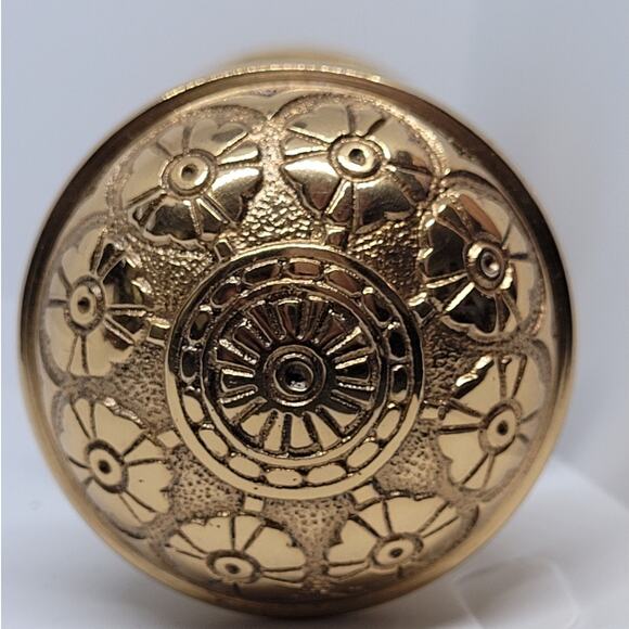 Antique Brass Ornate Door Knob & Rosette Set Victorian Cast Style Architectural - Picture 7 of 10